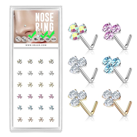 Triangle L Nose Ring - Picture 2 of 2